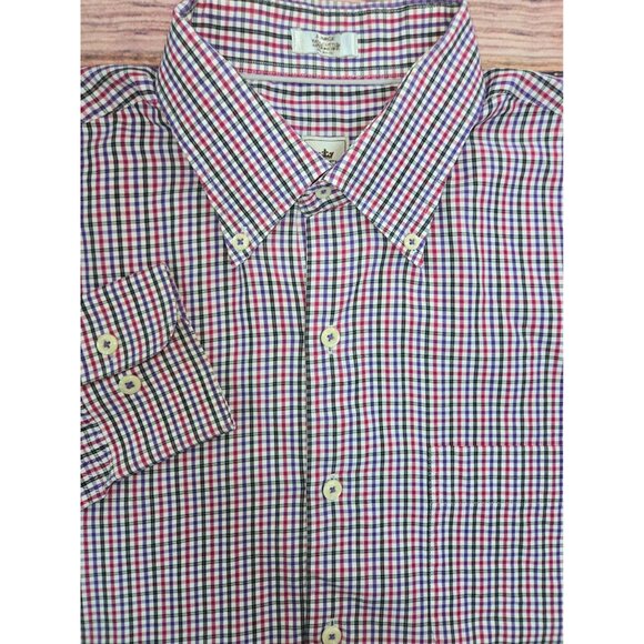 Peter Millar Mens Multicolor Check Dress Shirt Large - Picture 4 of 6